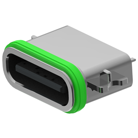 XB-TYPE C 8P-7 USB - type C 8P fraisage 1.2 femelle étanche l = 6.7mm (avec tôle d'acier) (boîtier en alliage de zinc en U)